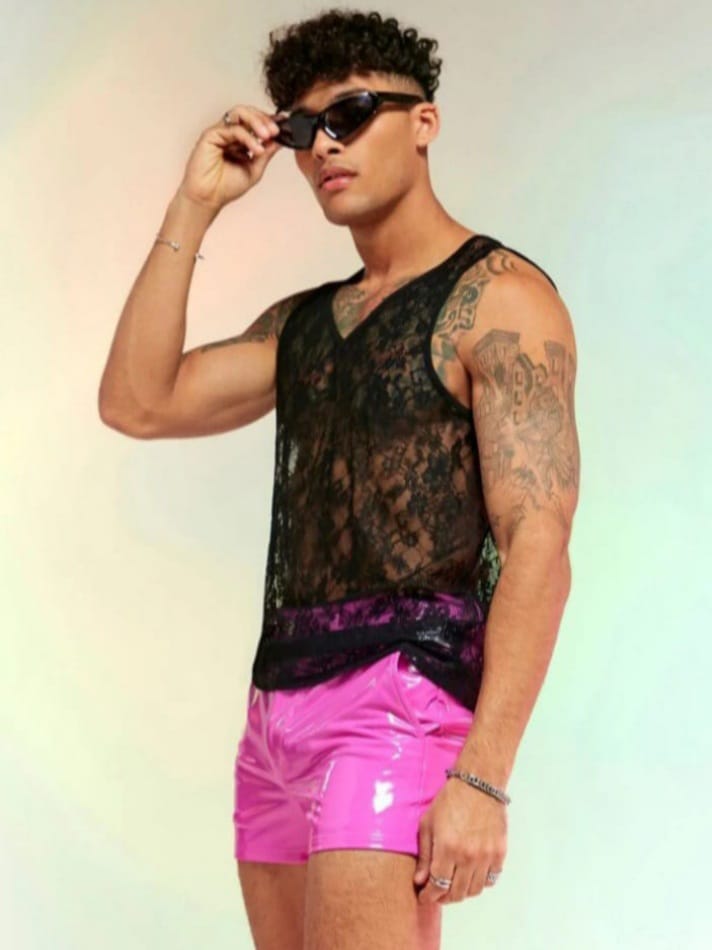 Electric Pink Vinyl Shorts